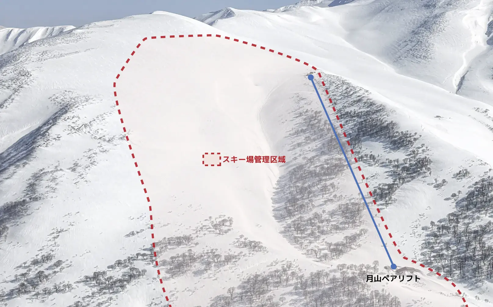 月山スキー場 管理区域マップ